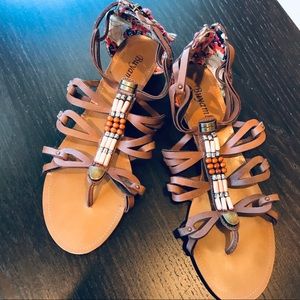 Buyamba Beaded Leather Sandals